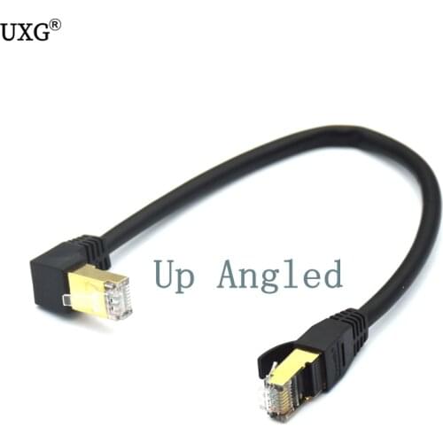 90 Degree Up Down CAT6 CAT7e UTP Ethernet Network Cable Male to Male RJ45 Patch LAN Short cable For Laptop ADSL Modem 30CM 1ft