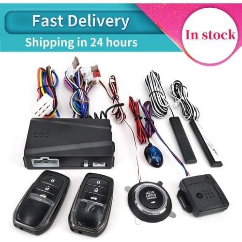 12V Auto Car SUV Keyless Entry Engine Start SUV Keyless Alarm System Push Button Remote start stop Auto Car Accessories Tool
