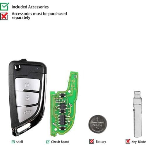 OkeyTech Xhorse VVDI2 XKKF21EN VVDI KNIFE 2 Style(Flip-3BTN) for Key Tool Universal Proximity Remote Key Tool English Version