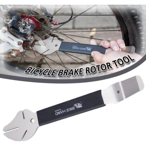 Bike Disc Rotor Truing Wrench Bicycle Brake Disc Adjuster Alignment Flattening Tool with Pry Bar Bicycle Oil Disc Caliper Wrench