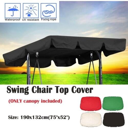 Waterproof Swing Chair Top Cover Outdoor Canopy Replacement Garden Courtyard Outdoor Swing Cover 190x132cm