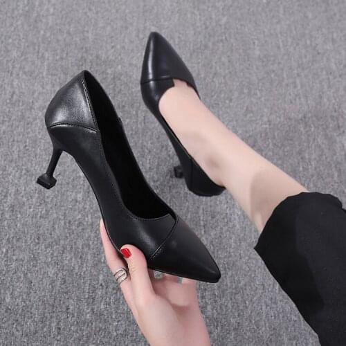 Black High Heels Women Basic Pump Ladies Dress Shoes Elegant Comfortable Office Shoes Women Heels 3/5/7cm Escarpin Femme New