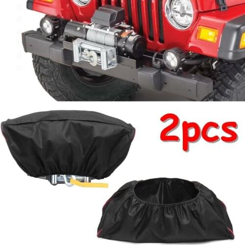 1/2Pcs 420D Waterproof Soft Winch Cover Dustproof Capstan Cover Driver Recovery 5000LB-13000LB For Jeep Trailer SUVs 58x26x18cm
