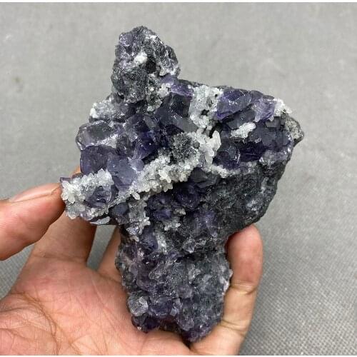 100% Natural Polyhedral Tanzanite blue Purple fluorite cluster mineral specimens Gem level Stones and crystals