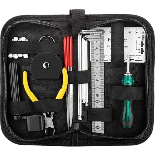 23 Pcs Guitar Repair Tool Kits, Hexagonal Wrenches, Files, String Rulers, Suitable for Acoustic Guitars, Ukuleles