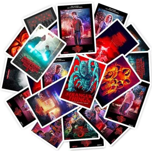 25PCS/Pack New Tv Stranger Things 3 Stickers For Bar Luggage Skateboard Phone Laptop Children Toy Stickers Decals F4