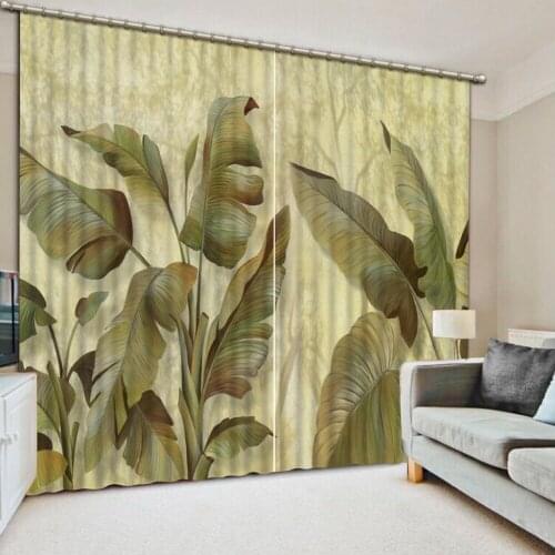 3D Window Curtain Foggy forest Luxury Blackout Living Room office Bedroom Customized size leaf curtains