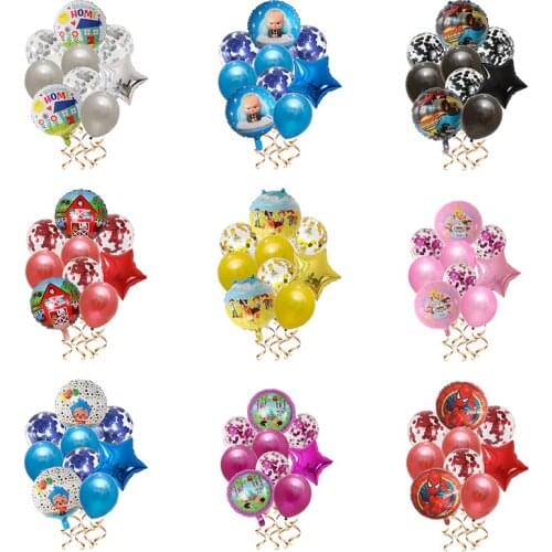 9pcs Marvel Captain America Spiderman Portrait Foil Balloon 12inch confetti latex Baby Shower Decoration Birthday Decor Kids Toy