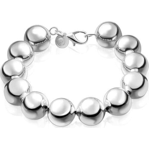 925 jewelry silver plated jewelry bracelet fine fashion solid bead bracelet top quality wholesale and retail SMTH080