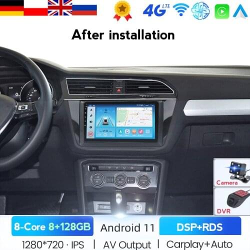 NAVITREE 4G LTE Android 2 Din Auto Radio For VW/Volkswagen/Tiguan 2017-2019 Car Multimedia GPS 8 Core RAM 6GB Camera USB DVR DSP
