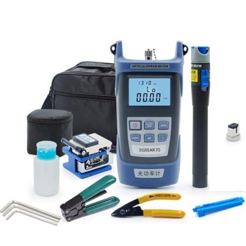 Free Shipping 6 In1 FTTH Fiber Optic ToolKits Optical Optical Power Meter/ isVual Fault Locator/ Strippers/ Fiber Cleaver