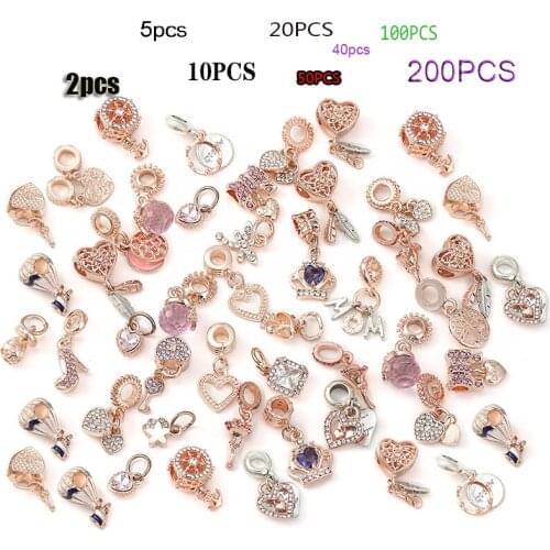 Mixed Random Ship Anchor Rose Hot Air Balloon Pendant Mens, Womens and Childrens Beaded Brand Bracelet Necklace Jewelry