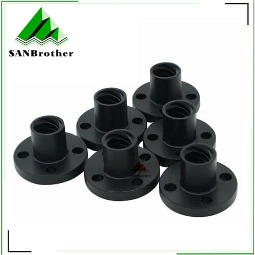 1PCS 3D Printer Parts Black TR8 lead screw POM nut T8 nut trapezoidal screw POM lead 1mm 2mm 4mm 8mm