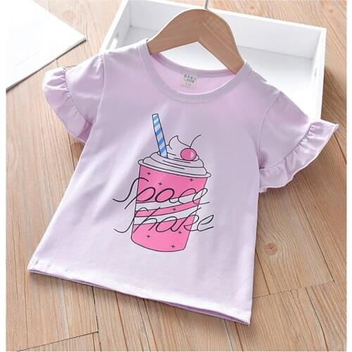 Kids Girl Summer T Shirt Baby Cotton Tops Toddler Clothes Children Cartoon T-shirts Short Sleeve Casual Wear Clothing