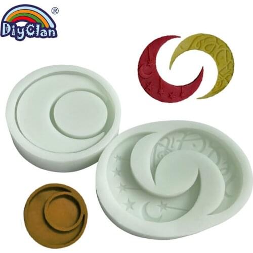 DIY Mubarak Ramadan Decoration Moon Silicone Mold Muslim Arabic Eid Chocolate Biscuit Fondant Cake Decorating Tools Ruzi Baking