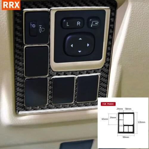 For Toyota Land Cruiser Prado LC150 FJ150 2010-2018 Carbon Fiber Sticker Headlight switch Button Frame Panel Car Accessories