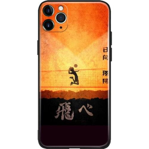 Haikyuu Shoyo Hinata Anime Glass Soft Silicone Phone Case Cover Shell for IPhone SE 6s 7 8 Plus X XR XS 11 12 Mini Pro Max