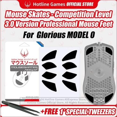 Hotline Games 3.0 Competition Level Mouse Skates Mouse Feet Pad Replacement Feet for Glorious MODEL O Mouse 0.6mm Thickness
