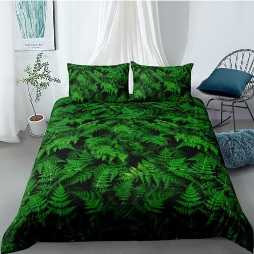 3D Design Duvet Cover Sets Bedding Sets Quilt Covers Pillow Cases King Queen Full Double Size Green Plants Custom Home Texitle