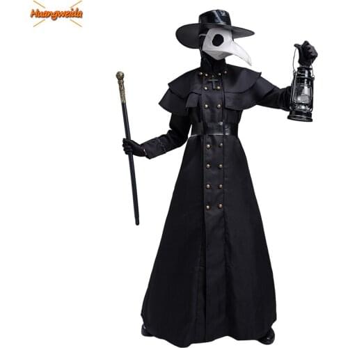 Steampunk Plague Doctor Costumes Middle Ages Women Christ Witch Cosplay Mask Priest Horror Wizard Halloween Costumes for Women