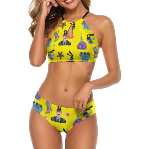 Art Bikini Swimsuit Adjustable Big Chest Swimwear Cheap Cute Bath 2 Piece Bathing Suit