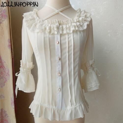 Женские белые рубашки LOLLINPOPPIN China At AliExpress