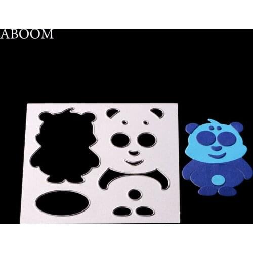 ABOOM Cute Cartoon Panda Animal Metal Die Cuts Metal Cutting Dies For DIY Scrapbooking Photo Album Embossing Card Crafts Die Cut