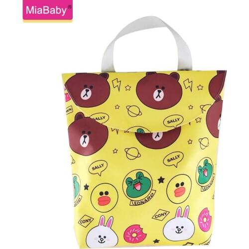 Miababy waterproof Cloth Diaper Bags Wet/Dry Bag Waterproof Wet Cloth Diaper Backpack Reusable Diaper Cover Wet Bag