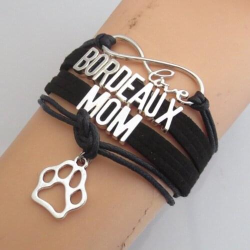 Fashion Bordeaux dogs bracelet Black Bordeaux Mom dogs bracelet Paw Charm Bracelet Custom bordeaux bracelet
