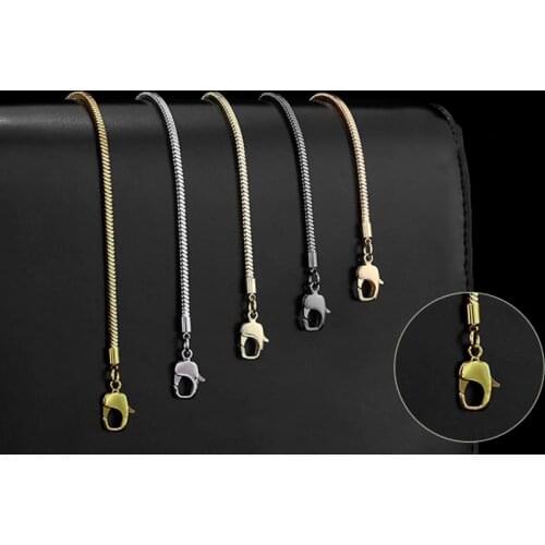 New Pure Copper Handbag Replacement Chain Shoulder Bag Messenger Snake Bone Chain Tassel Bag Metal Chain Accessories 110cm