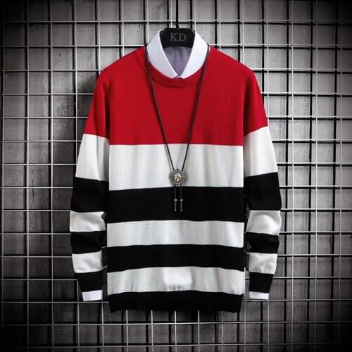 Spring 2021 New Hit Color Pullover Men Round Neck Sweater High Quality Stretch Slim Pullover Mens Casual Sweater Mens Clothing