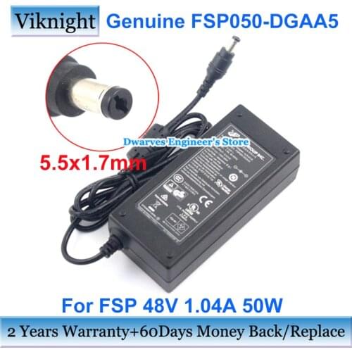 Genuine FSP 48V 1.04A 50W Switching Power Adapter FSP050-DGAA5 POE NVR Ac Adapter For Lorex DNR204P1 for Q-see 48 VDC Adapters