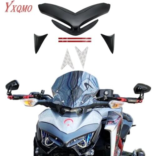 Motorcycle Front Fairing Aerodynamic Winglets Front Beak Nose Cone Extension Cover For KAWASAKI Z 900 Z900 ZR900 2017 2018 2019