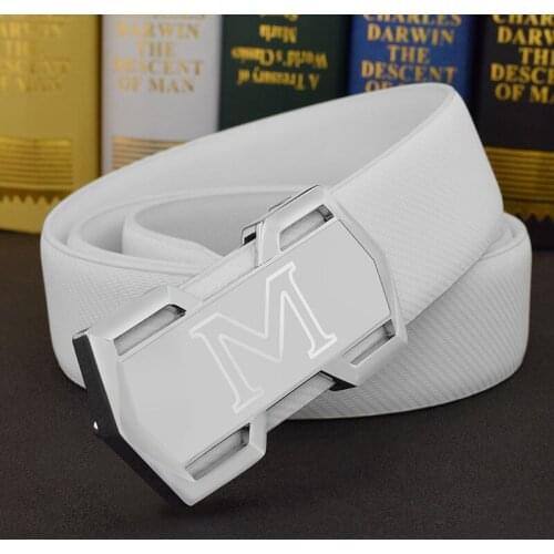 High Quality Casual hot sale m letter belt men genuine leather designer off white Waist Strap cowskin young boy ceinture homme