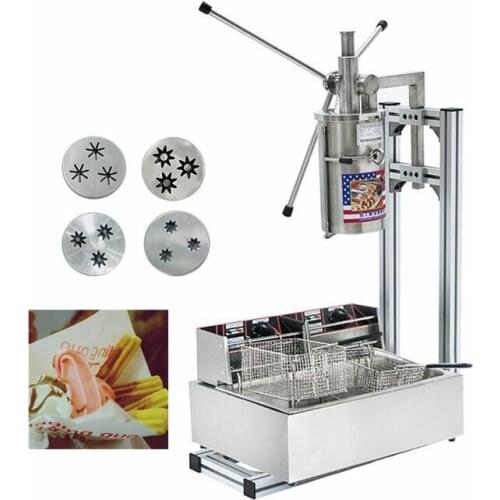 CE approved luxury 5L churros making machine with cutter with 12L deep fryer