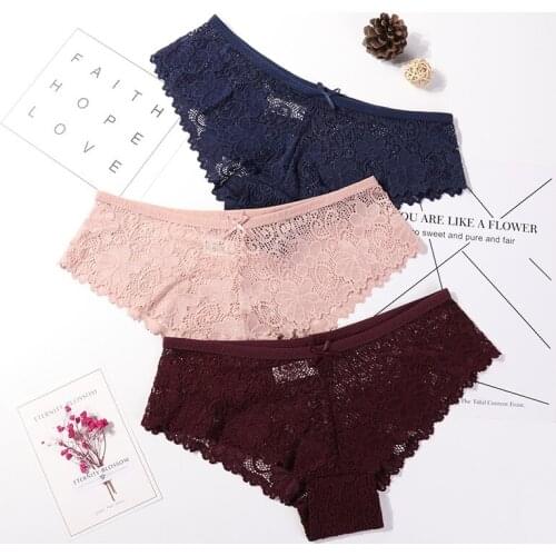 Sexy Lace Panties Women Fashion Cozy Lingerie Tempting Briefs High Quality Womens Underpant Low Waist Intimates Underwear