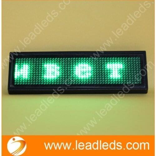 Led name card green B1248G Led Scrolling badge running flash text display