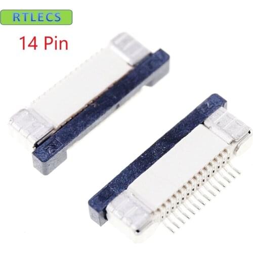 10pcs FPC connector 0.50 mm 0.020" 14 Pin Bottom Contact Right angle SMD ZIF Slide Lock Surface Mount