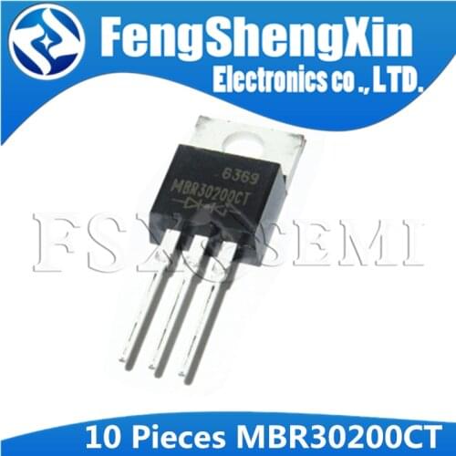 10pcs MBR30200CT TO-220 MBR30200 TO220 MBR30200C 200V 30A Power Schottky Rectifier