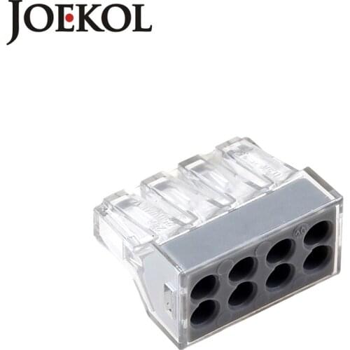 100pcs/lot) 773-108 8P push wire wiring connectors for junction box 8pin conductor terminal block