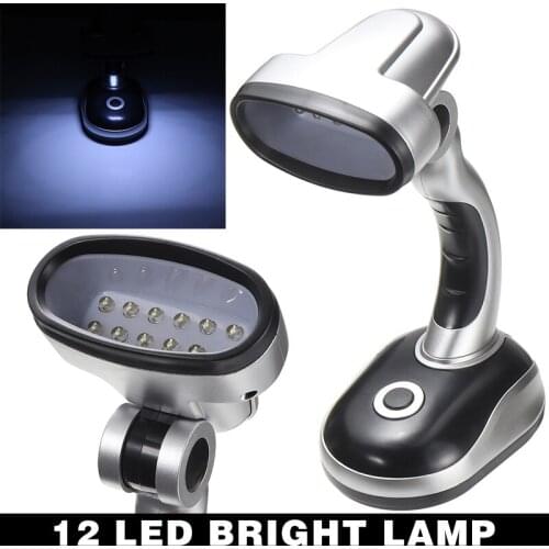 12 LED Lights Desk Table Lamp Desktop Lamp for Children Reading Study Lighting Battery Operated Bedside Book Reading Lamp
