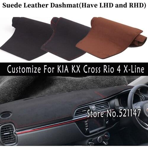 Accessories Car-styling Suede Leather Dashmat Dashboard Cover Dash Mats For KIA KX Cross Rio 4 X-Line 2017 2018 2019 2020 2021