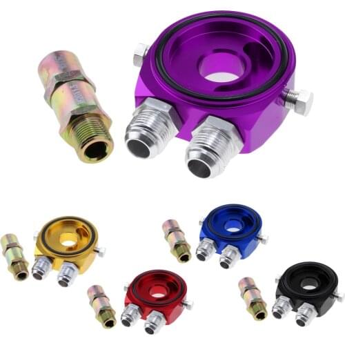 Aluminum Oil Filter Sandwich Plate Adapter - 3/4-16 UNF / M20 x 1.5 - 5 Colors to Choose