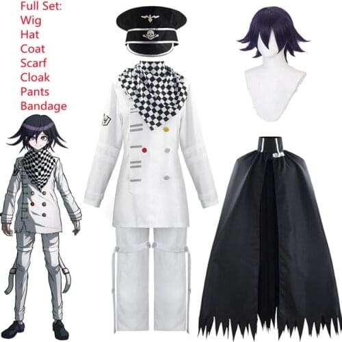Anime Danganronpa V3 Kokichi Oma Cosplay Costume President Oma Cosplay Wig Cloak and Hat Halloween Carnival Party Anime clothes