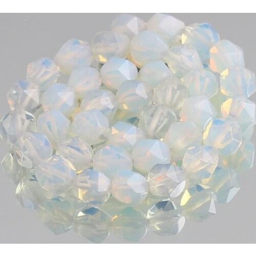 6/8/10mm Natural Faceted Opal Split Surface Beads Round Loose Spacer Beads For Jewelry Making DIY Bracelets 15"Strand