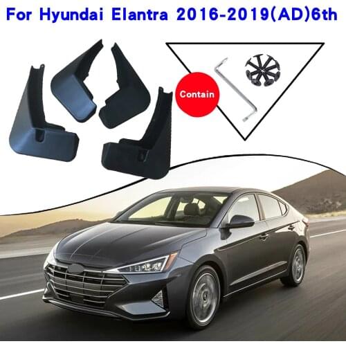 Car Fender Accessories For Hyundai Elantra Avante AD 6th 6 2016-2019 Mudguards Splash Guards Fender Mudflaps Car Fender