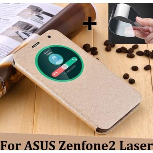 Open window cover For ASUS Zenfone2 Laser Case cover For ASUS Zenfone 2 Laser ZE601KL/ZE600KL/Z011D leather filp phone Cases