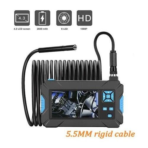 P30 5.5mm 8mm Inspection Endoscope camera HD1080P 4.3inch Screen IP67 Waterproof Industrial Borescope LED Lights 2600mAh Battery