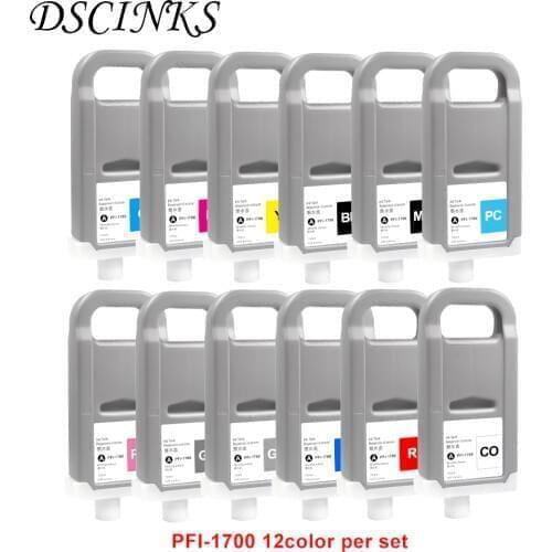 12color PFI 1700 100% compatible ink cartridge for Canon Pro 2000 4000 4000s 6000 6000s pro 2100 4100 6100 printer with dye ink