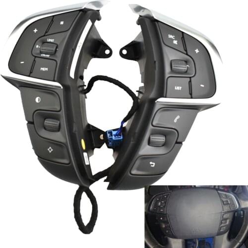 Steering wheel control button cruise with speed limit phone volume switch multifunction button forC itroen C4 DS4